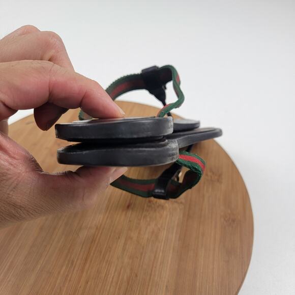 Gucci GG Web Stripe Thong Sandal Dark Brown Monogram Women’s EU 41 US 10 - Picture 9 of 15